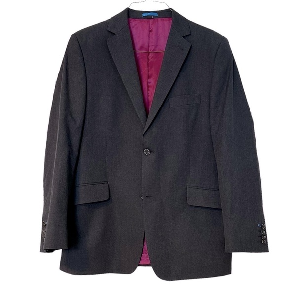 Boden Blazer Gray Lined Cotton Long Sleeve Two Button Double Vent Size 42 - Picture 1 of 11
